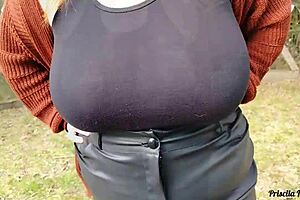 strolling with stepmom she loves public flashing tease