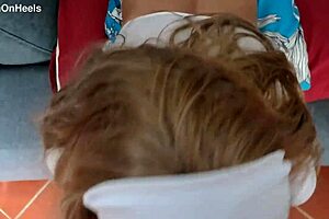 blonde milf pov deepthroats big cock swallows cum sunglasses