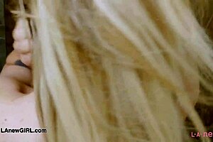 gorgeous blonde milf steps into the shower looking stunning