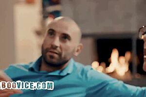 A blonde cheerleader hooks up for a wild threesome with her milf coach and the coach's husband in steamy reality action