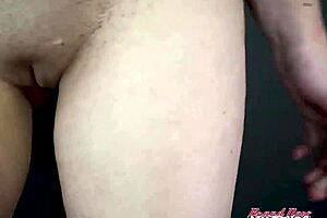 keyton petite blonde gives sloppy rimjob deepthroat cum swallow