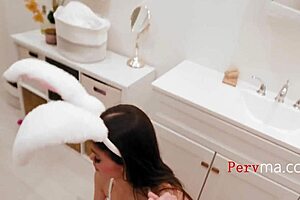 bunny suit on my sexy asian stepmom angeline moon... damn she sucks cock like a slut! 🐰💋