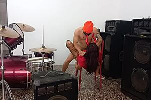 Rock band queen fucks athletic American on Halloween  