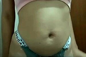 damn this sexy latina mature babe changes clothes while recording her big ass creampie