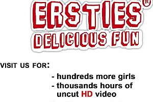 Blonde German babe masturbates wet pussy close-up with dildo