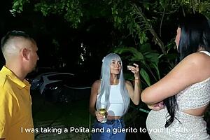 Swinger Couple Invites Horny Latina Melanie for Threesome Licking