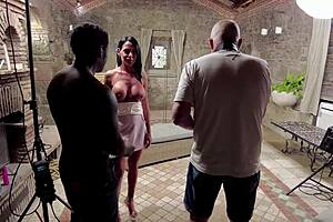 margot la profumosa chained submissive takes bbc creampie backstage quickie