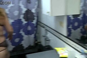 anal creampied wife showers exposing cum filled ass