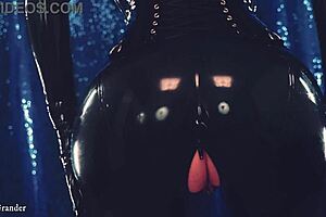 sexy latex milf neighbor seduces with juicy curves tight pussy domination