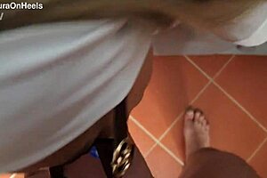 blonde milf pov deepthroats big cock swallows cum sunglasses