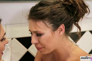 stepmom caught rubbing her pussy in the tub by teen