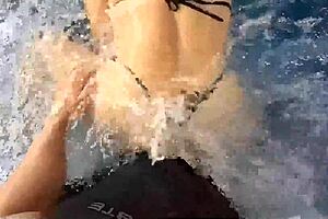 Wanna fuck this huge ass milf in water outdoors cumshot?