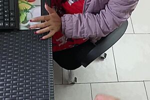 imagine me sucking your throbbing cock deep while fingering my wet milf pussy at work creampie taboo