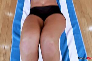 stepmom craves hard dick during intense workout session