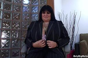 cecille black teases huge boobs with dildo play