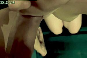 indian bhabhi kneels sucking husband's big penis deepthroat in her mouth close-up