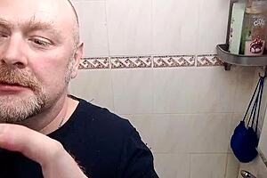 Blonde cougar milf in stockings fingers wet pussy with dildo toys in bdsm slave roleplay humiliation