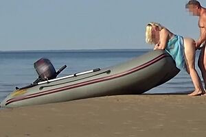 boatman spots hot plump tourist flashing curvy body then fucks her hard on beach publicly