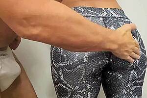 brazilian hotwife spanks huge ass red in tight leggings slowmo