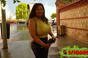 thick jenifer dominicana hunts street dick with her giant tits bouncing