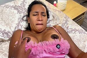 Latina stepmom cheats on stepdad with stepson anal creampie orgasm