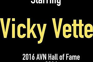 Nasty Vicky Vette Drills Big Pussy Lips With Dildo Then Sucks Monster Cock