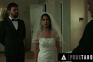 Newlywed shocked as stepdad's ritual bends her for taboo creampie ride!