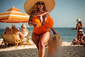 THICK BBW MOM bounces her FAT TITS in ai generated bouncing boobs frenzy