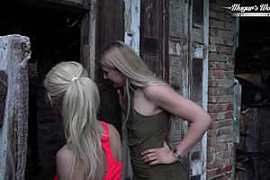 hey check behind scenes of this wild threesome with two sexy real estate babes doggystyle deepthroat