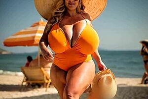 THICK BBW MOM bounces her FAT TITS in ai generated bouncing boobs frenzy