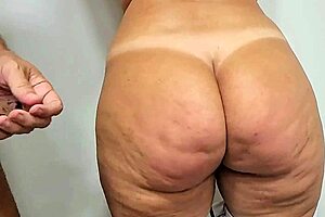 brazilian hotwife spanks huge ass red in tight leggings slowmo