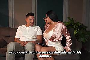 muscular patient's huge tits get special busty psychologist treatment!