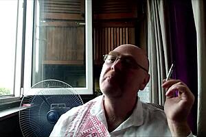 Blonde cougar milf in stockings fingers wet pussy with dildo toys in bdsm slave roleplay humiliation