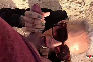 slutty tattoo milf goddess beach sex 😍💦 cumshot facial outdoor quickie wet pussy drippin