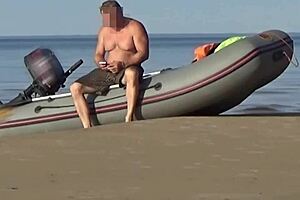 boatman spots hot plump tourist flashing curvy body then fucks her hard on beach publicly