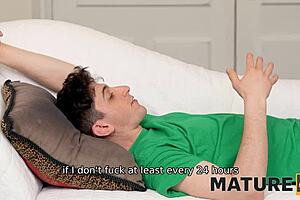 mature blonde cougar seduces on sofa for wet pussy pounding 🔥💋