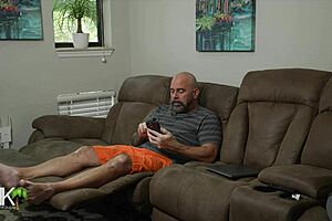 Ghostface intruder surprises mature milf in homemade Halloween roleplay scene one of three.