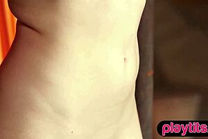 damn curvy petite blonde milf strips lingerie bares big ass