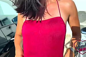 Mia beautiful brunette enjoys two guys intimately