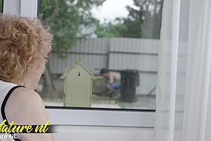 grandma sneaks off with gardener for secret fun