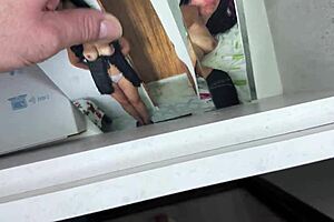 stepmom sees naked pics gets horny sucks deep then takes anal in garage 😈🍑