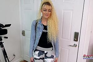 Petite Blonde Sassy Toys Her Shaved Pussy In Solo Masturbation And Sloppy Dildo Blowjob