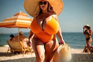 THICK BBW MOM bounces her FAT TITS in ai generated bouncing boobs frenzy