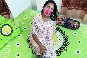 Desi step-daughter seduces father-in-law for first-time bedroom fuck with natural tits licking