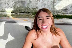 Mexican milf bends over car hood for mechanics big cock neighbors watch