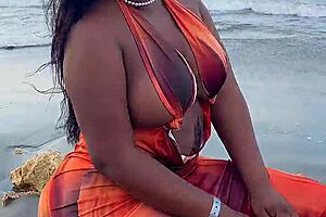 Horny Colombian stepmom milf craves beach pounding with monster cock deepthroat