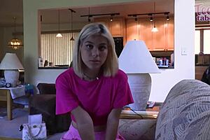 Blonde Lilith Grace fucks boss Seth Brogan doggystyle creampie!