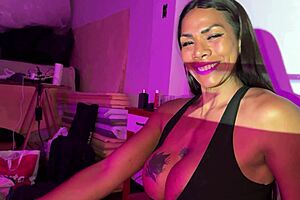 morena fitness babe's big tits bounce in hot mmf threesome with cuck hubby