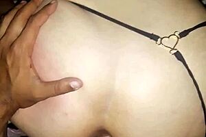 Blonde mature cums hard on bbc anal in her house