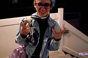 Slim Blonde Coed Raven's Messy Deepthroat and Squirting Toy Play